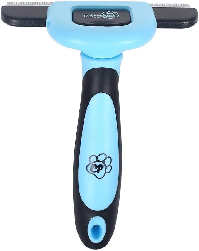 Chirpy Pets Pet Grooming Brush for Shedding, Black