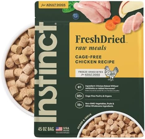 Instinct Freeze Dried Meals, Natural Dog Food, Cage-Free Chicken, 45 oz Bag