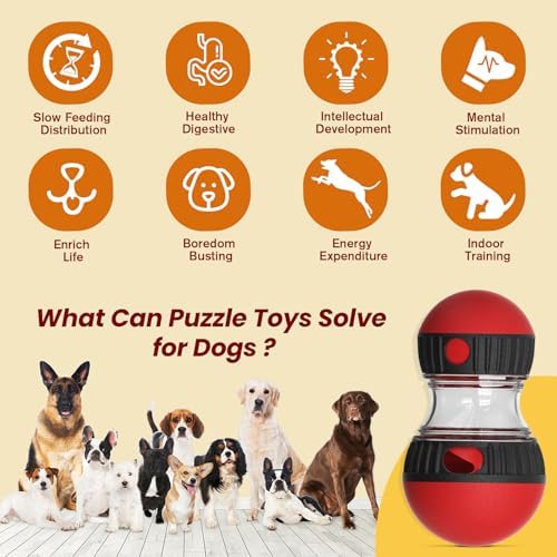 Dog Puzzle Toy, Interactive Dog Toys - Slow Feeder Puzzle Toy | Treat Ball Dispenser, Keep Them Busy