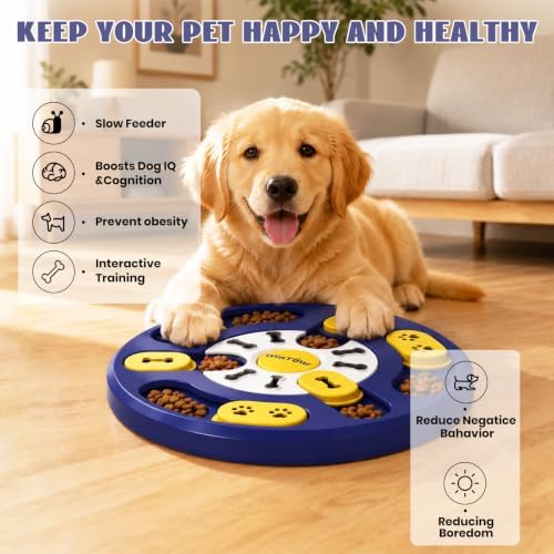 WinTour Dog Puzzle Toy,Interactive Dog Toys & Dog Puzzles for smart Dogs | Snack-Dispense,Mental Stimulation and IQ Treat Puzzle Toys for Small Medium Large Dogs Cats,Non-Slip, Easy to Clean-RoyalBlue