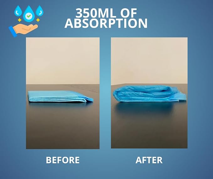 Super Absorbent Pee Pads, 23x23, 6-Layer, Leak Proof, 40 Count, Travel Pack