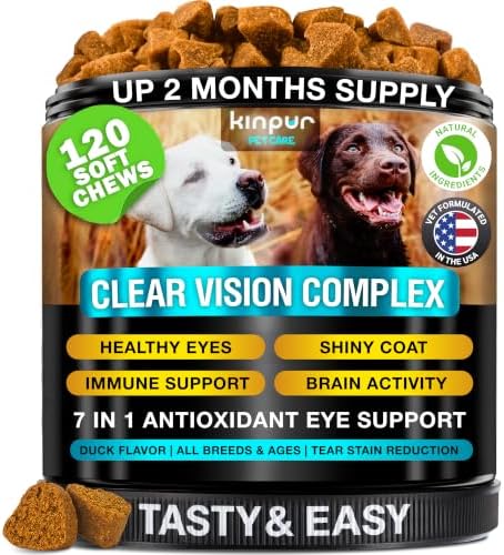 Eye Vitamins for Dogs - Vision Support, Tear Stains, Bright Eyes, 120 Chews