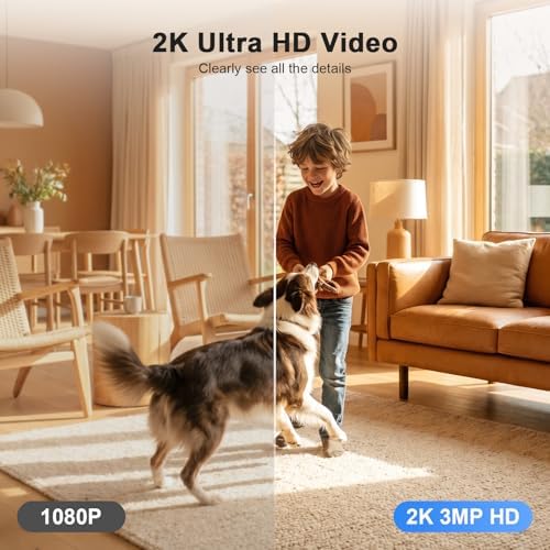 2K Dog Face Shaped Cameras for Home Security, No Subscription, 5G/2.4G WiFi Indoor Camera PTZ Pet Baby Monitor, Auto Motion Tracking, 911 Emergency Alert, Night Vision,Work with Alexa(2 Pack)