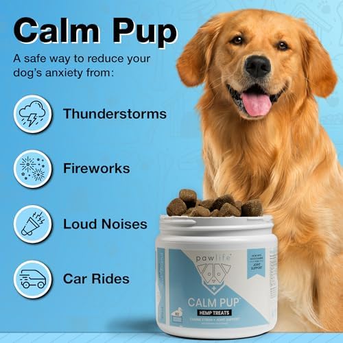 Calming Chews with Organic Hemp Oil| Dog Anxiety Relief & Travel Friendly| Glucosamine to