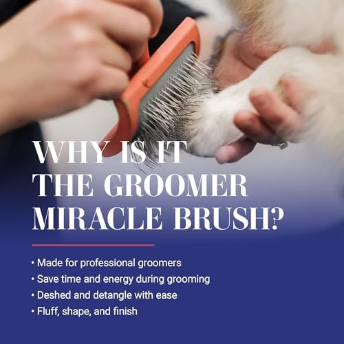 Chris Christensen Baby G Dog Slicker Brush for Dogs (Goldendoodles, Small, Coral