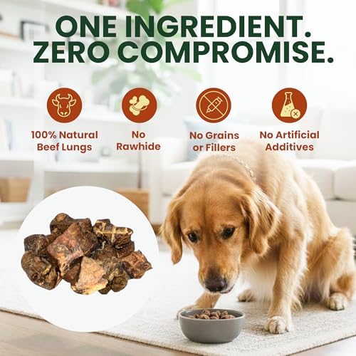 2.5 Lb Beef Lung Training Treats for Dogs – Single Ingredient Crunchy Bites, High Protein Cubes, Low Fat Natural Dog Treats, Perfect Reward Snacks for All Dogs