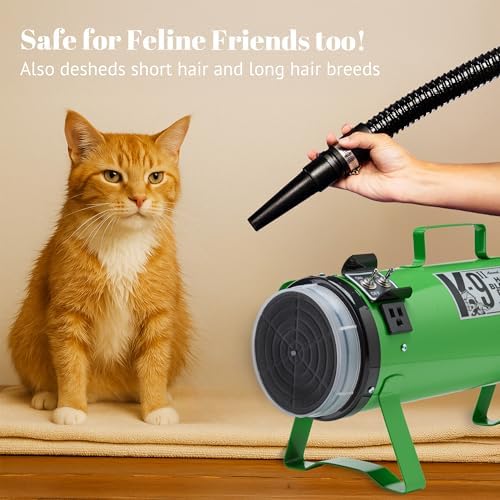 Electric Cleaner Company K9 II Dog Blow Dryer - High Power Grooming Dryer, Heavy Duty, 10' Hose, Deshedding, Pink