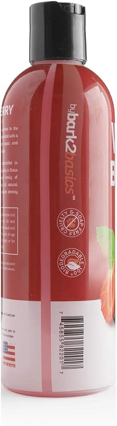 Bark2Basics Wild Berry Dog Shampoo, 16 oz - Naturally Derived, Unique Herbal Blend, For Dry Itchy Skin, Gentle, Moisturizing | Naturally Derived, Unique Herbal Blend, For Dry Itchy Skin, Gentle, Moisturizing