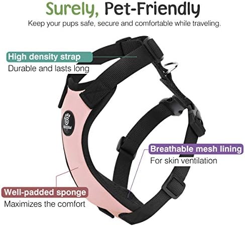 VavoPaw Dog Seat Belt Vest Harness for Car, 2 in 1 Seatbelt Buckle