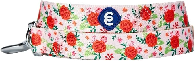 Blueberry Pet Essentials Spring Scent Inspired Garden Floral Dog Leash in Baby Pink, 5 ft x 5/8", Small, Leashes for Dogs