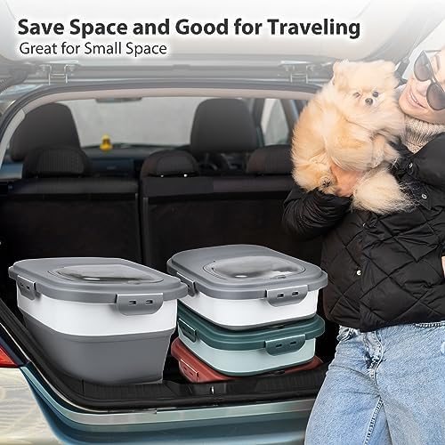 Viretec Dog Food Storage Container, 20Lbs, Silicone, White