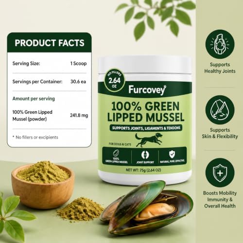 Green-Lipped Mussel Powder for Dogs & Cats Joint Support