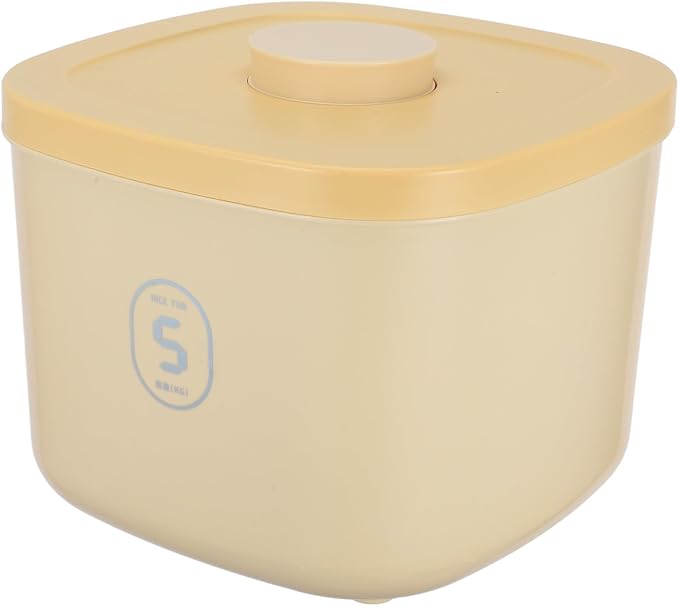 BESPORTBLE Airtight Small Pet Food Storage Container for Dog and Cat Food Vacuum-sealed Yellow Plastic Bin Suitable for Dry Kibble and Treats