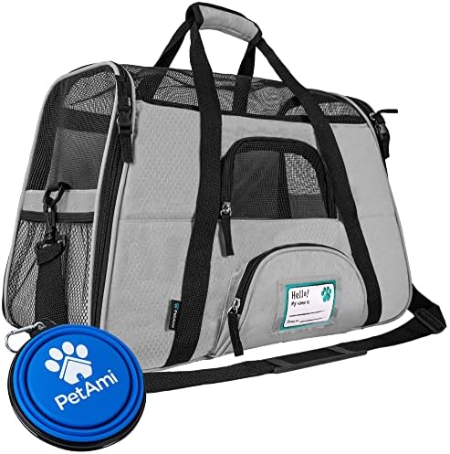 PetAmi Airline Approved Pet Carrier, Cats & Small Dogs, Large, Light Gray