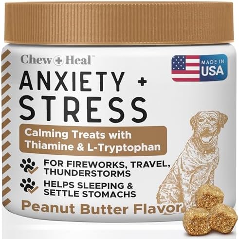 Calming Chews for Dogs - 30 Anxiety Relief Treats - Peanut Butter