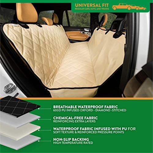 Plush Paws Premium Rear Seat Protector - Small Tan, Hammock