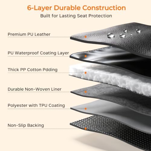 URPOWER Dog Car Seat Cover - Waterproof PU Leather