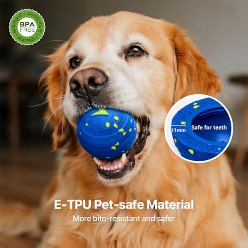Interactive Dog Toys Automatic Bouncing Dog Ball for Small & Large Dogs | E-TPU Material, IPX7 Waterproof, 3 Play Modes, Keeps Dogs Busy, Anti Boredom Play, Moving Ball, Rechargeable, Indoor Exercise