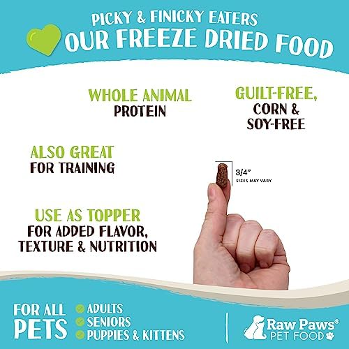 Raw Paws Freeze Dried Dog Food & Cat Food - Chicken Recipe, 16-oz, USA Made