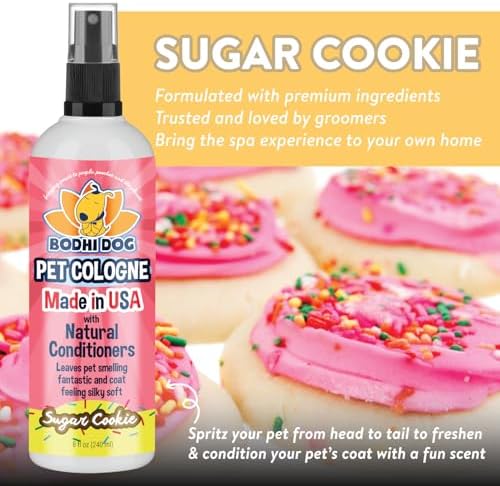 Bodhi Dog Premium Dog Cologne - Deodorizing Dog Perfume & Conditioner for Dogs & Cats - Natural Long Lasting Spray - Keeps Pets Fresh All Day - Gentle, Safe Formula, Made in USA (Sugar Cookie 8 Fl Oz)
