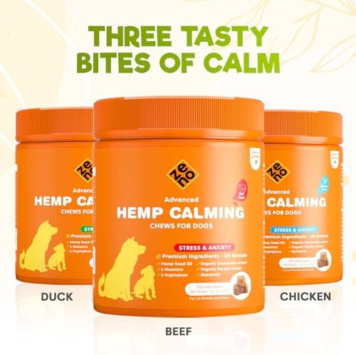 ZENO Hemp Calming Chews for Dogs Anxiety, Melatonin, 150-Pack