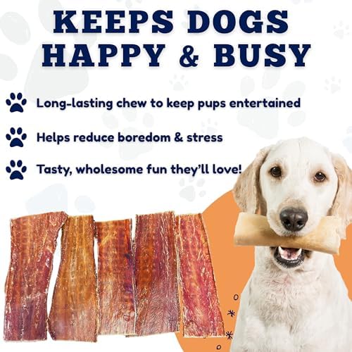 Amazing Dog Treats - Beef Esophagus Jerky for Dogs (5-6 Inch - 25 Pc/Pack) - Gullet Dog Chews