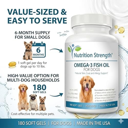 Omega 3 for Dogs | High EPA & DHA Fish Oil Soft Gels