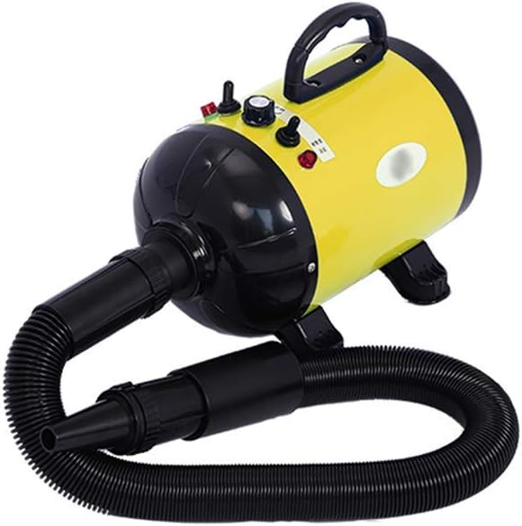 1200W Dog Dryer, 4 Nozzles Stepless Speed Pet Grooming Dryer, Cat Hairdryer, Professional Heater Blaster Blower,Black, Blue, Pink, Yellow,Yellow