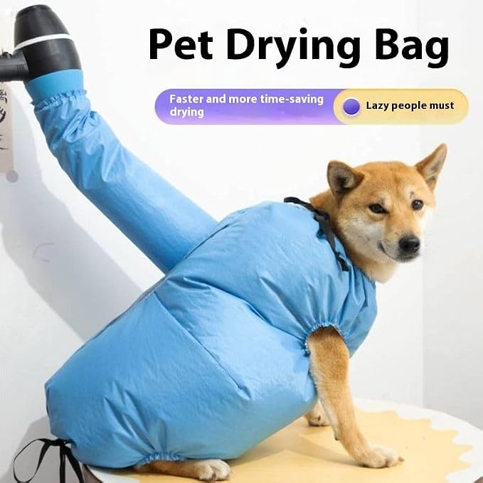 Dry Fast Portable Drying Bag - Hands-Free Dog Dryer Bag with 360° Airflow, Dual-Layer Mesh for Grooming & Fluffing Spray Application,Fits 25kg Pets, Folds to Travel Size
