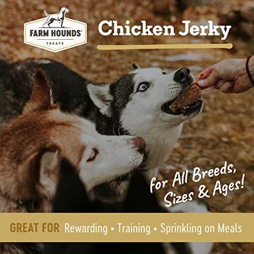Farm Hounds - Chicken Jerky - Premium Natural Jerky for Dogs - 100% Humanely Raised Chicken - Break-to-Size - Great for Training & Treats - No Added Fillers - Made in USA - 3.5 oz -1 Pack