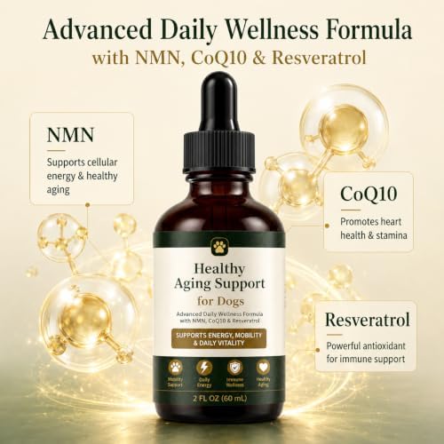 Dog Longevity Supplement with NMN, NAD+, CoQ10 & Resveratrol, 60-Day Supply