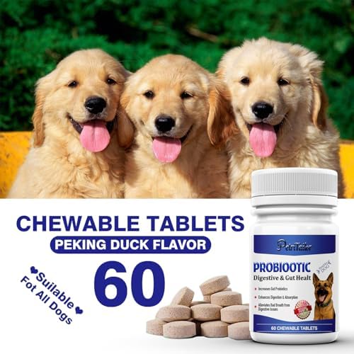 Probiotics Supplement for Dogs – Digestive Enzymes with Prebiotics for Gut Health, Diarrhea & Bowel Support, Immune Booster, Itch & Allergy Relief
