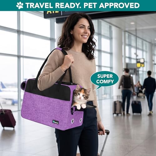 PetAmi Small Dog Purse Carrier with Pockets, Airline Approved, Purple