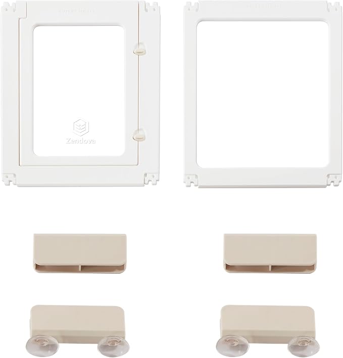 2PCS Extension Kit for Acrylic Dog Playpen Indoor, 23.6 Inch DIY Kit Expansion for Puppy Playpens with Easy Assemble, Easy Clean Acrylic Panels (White, 1 Panels + 1 Gate + 4 Khaki T-Buckles)
