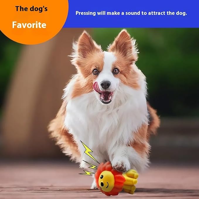 Latex Squeaky Lion Shape Dog Toy, Durable Chew Toy for Small and Medium Dogs, Cute Cartoon Design for Interactive Play and Oral Care