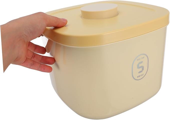 Small Vacuum Sealed Dog Food Container with Airtight Lid Yellow Plastic Pet Food Storage, Small, Yellow