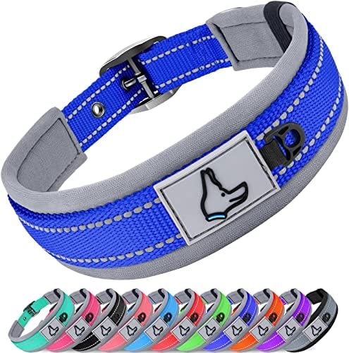 Joytale Reflective Dog Collar for Medium Dogs with Wide Padding, Navy Blue