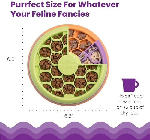 Catstages Nina Ottosson Kitty Lickin' Layers Cat Toy Treat Puzzle, 6.6" | Level 2 Intermediate, 3 Layers, 70+ Treat Compartments, Dry or Wet Food, Slow Feeder, Enrichment, Indoor Cats & Kittens