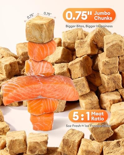 Freeze Dried Salmon Dog Treats,Single Ingredient,for All Dogs-11oz