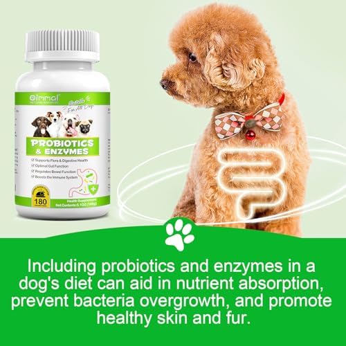 Probiotics for Dogs, 180 Chews Dog Probiotics and Digestive Enzymes, Promotes Gut Health, Dog Probiotics for Bowel Support, Immunity Health, Beige
