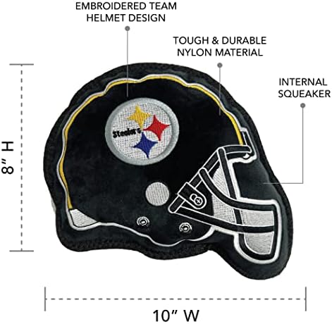 The 1st Ever Tough but Smooth Dog Toy NFL Pittsburgh Steelers Football Helmet Tough Pet Toy. A Premium Quality Doggie Toy with Built-in Squeaker. Sports Fans Favorite Chew Toy