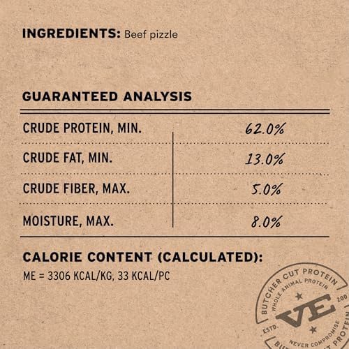 Vital Essentials Freeze Dried Bully Sticks Dog Treats, 1.4 oz Bag (3 Count)
