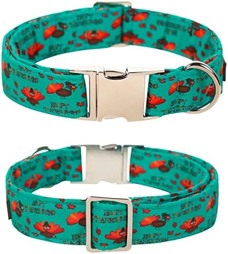 Lionet Paws Thanksgiving Day Dog Collar with Bowtie, Dog Sailor Bow Collar with Metal Buckle for Dogs and Cats, Adjustable Comfortable Dog Collar Girl Gift, S, Neck 10-16 in