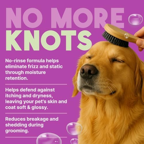 TropiClean Dog Detangler Spray Dematting, Leave-in Conditioner, 16oz. | Dematting Spray | Sweet Refreshing Scent | For Doodles & All Coat Types | Made in USA