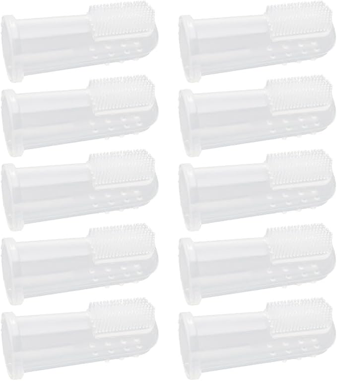 Operitacx 10pcs Cat Toothbrush - Silicone Finger Toothbrush for Cats and Dogs - Soft Bristles Pet Finger Tooth Brushes for Teeth Cleaning, Dental Care, and Pets Oral Hygiene