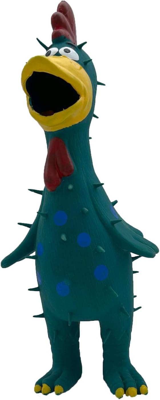 2 Pack 10 Inch Latex Polka dot Burr Chicken Dog Toys that Oinks for Medium Large Dogs