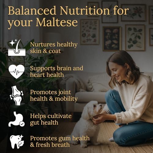 Multivitamins, Balanced Nutrition for Your Maltese, 90 Count, Made in the USA with Real Bacon