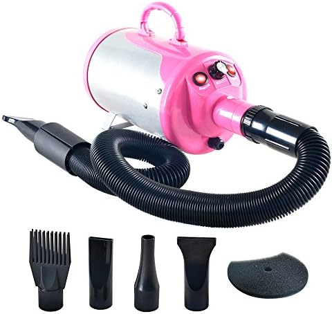 SHELANDY Groomer Partner Pet Hair Force Dryer Dog Grooming Blower with Heater (Pink)