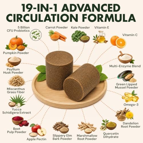 Anal Gland Support for Dogs, Pumpkin Fiber Chews with Probiotics Digestive Enzymes, Helps Manage Scooting & Rear Odors, Promotes Firm Stools & Dog Bowel Health, Peanut Butter Chews, 120 Ct