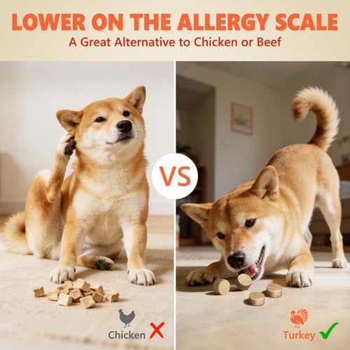MAJOR PETS 5oz Turkey Freeze Dried Grain Free Dog Treats Made in USA
